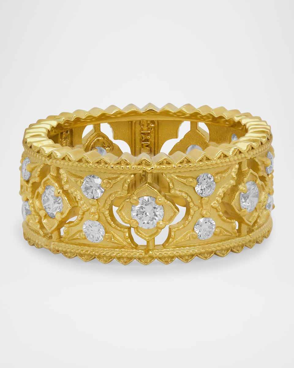 18K Yellow Gold Band with Diamonds